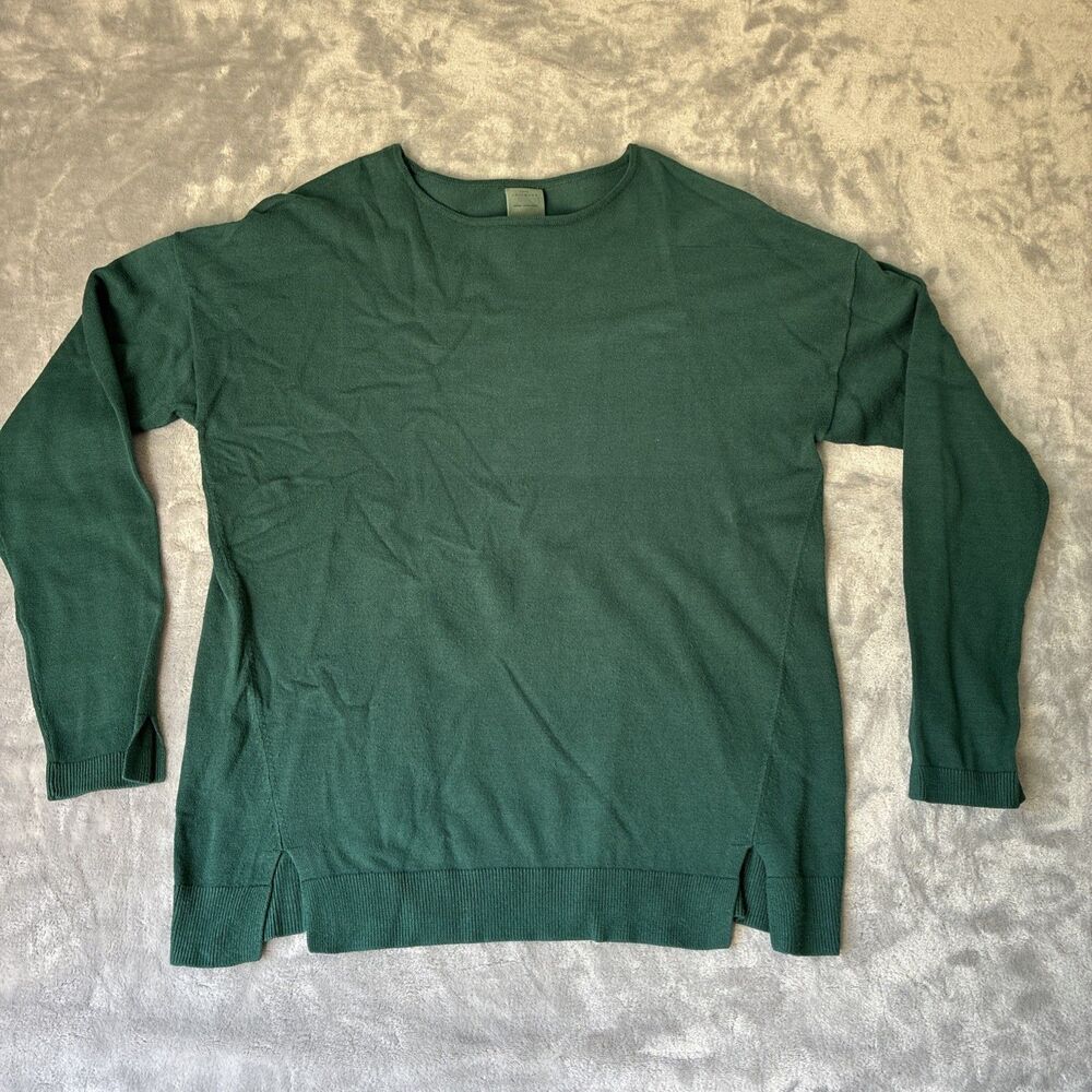Zara Knitwear Green Sweater Girls 13-14 Years fits Womens XS Long Sleeve Slit